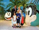 ID 3882 DISNEY WONDER (1999/83308grt/IMO 9126819) - English TV personality and celebrity chef Ainsley Harriott, wife Clare and daughter Madeleine and son Jimmy, arrive in Southampton to board DISNEY WONDER...